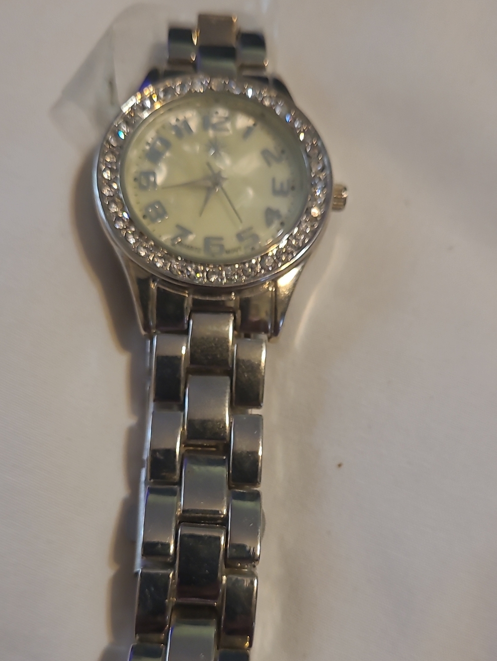 Silver Crystal Bezel Women's Stainless Steel Watch